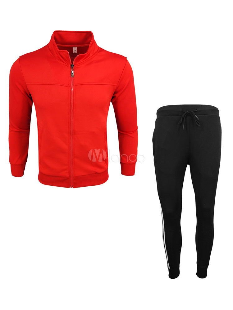 red jogger outfits