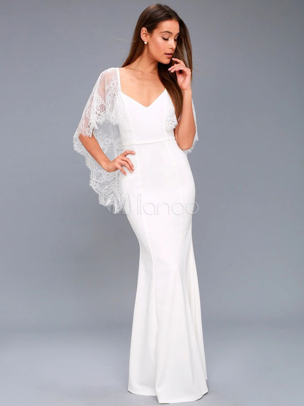 white maxi evening gown