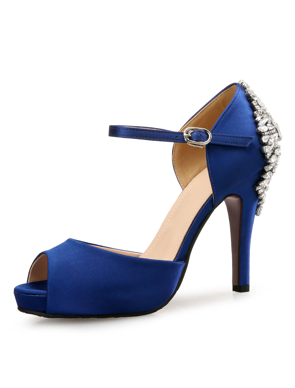 blue open toe wedding shoes