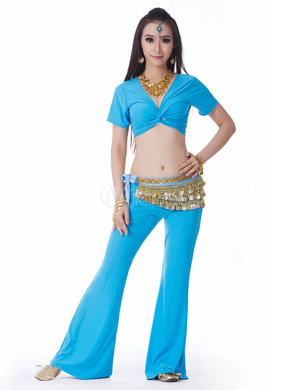 Belly Dance Costumes Top And Pants 2 Pieces Outfit Bollywood Dancing