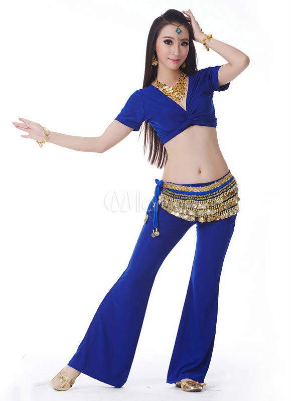 Belly Dance Costumes Top And Pants 2 Pieces Outfit Bollywood Dancing