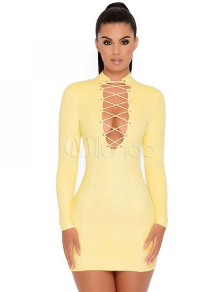 long sleeve suede bodycon dress