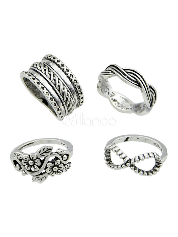 Silber Ringe Set In 4 Stuck Valentine Geschenk Milanoo Com