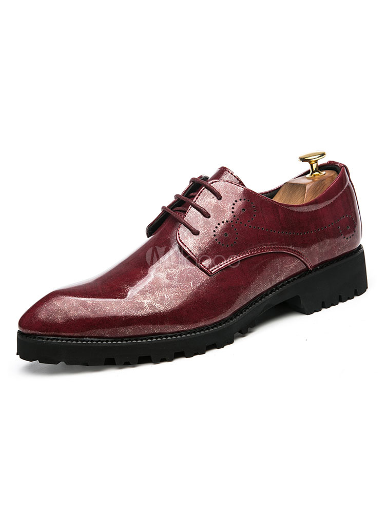 Burgundy Casual Shoes Men Shoes Pointed 