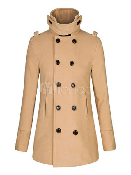mens peacoat stand collar