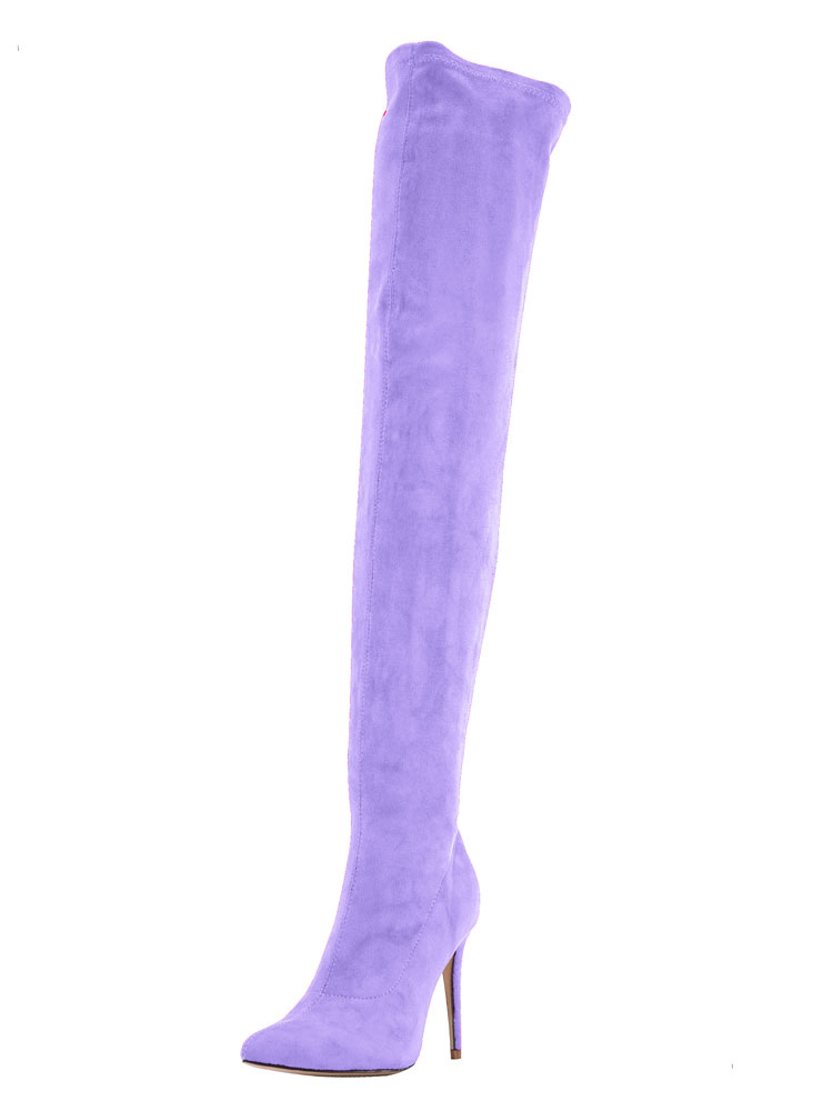 purple over the knee boots