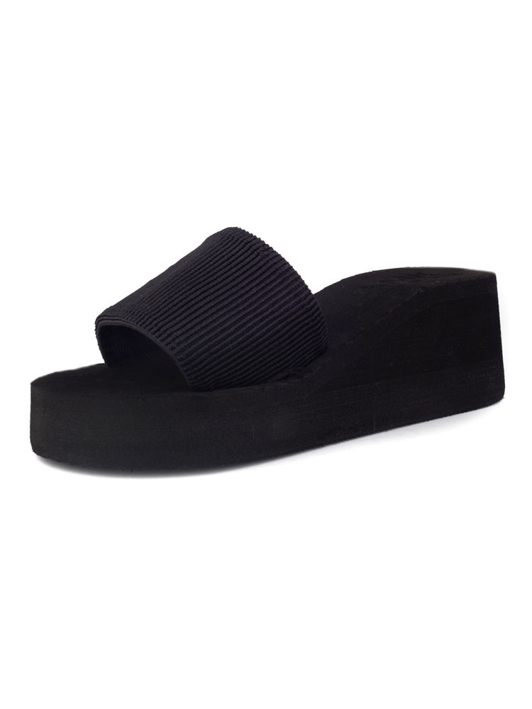 Black Sandal Slippers Women Open Toe 