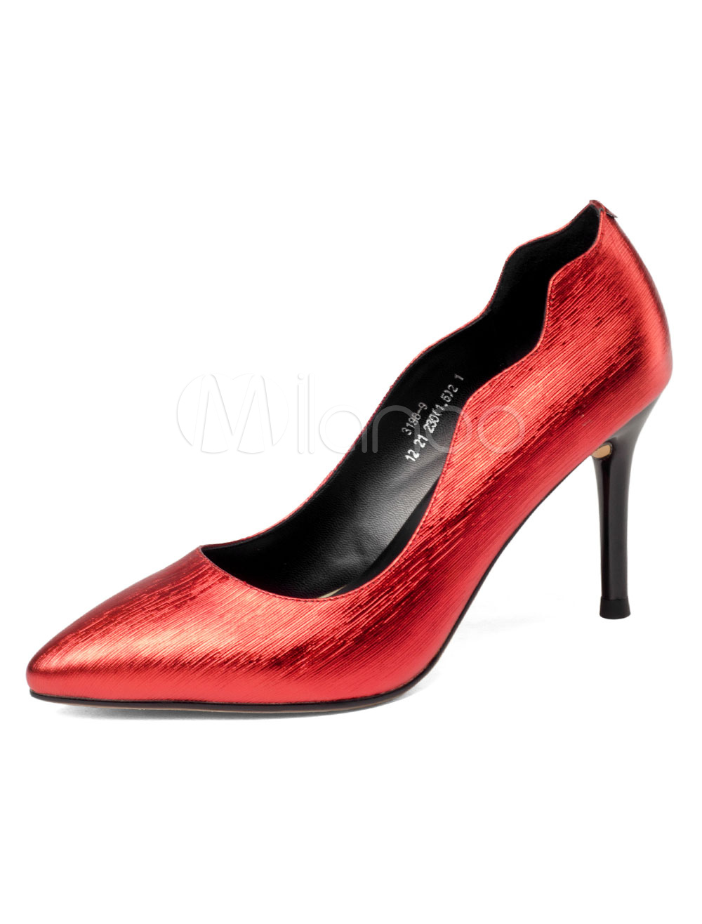 Red High Heels Pointed Toe Slip On Pumps Women Dress Shoes - Milanoo.com