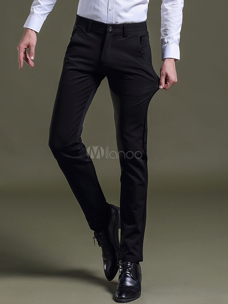 business casual men black pants