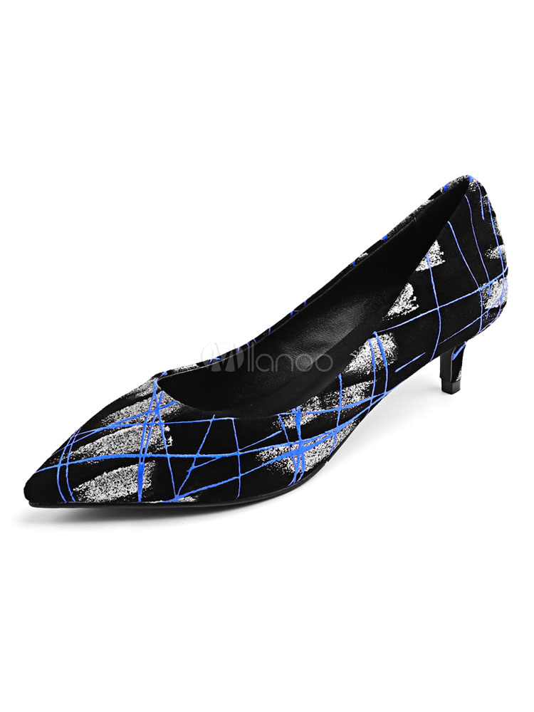 pointed toe kitten heel pumps