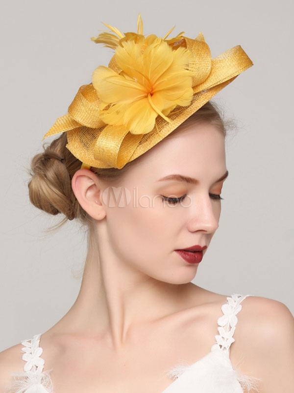 yellow occasion hat