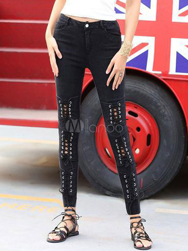 ripped up black jeans