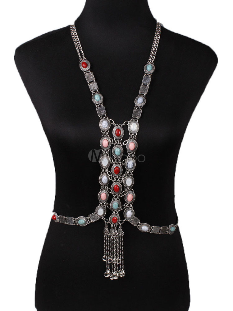 Boho Body Chain Jeweled Body Harness For Women