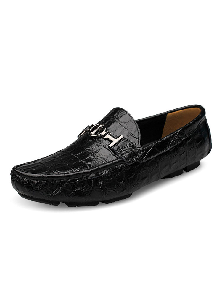 Mens Green Loafers Shoes Round Toe Leather Driving Shoes - Milanoo.com