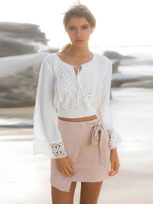 white lace boho top
