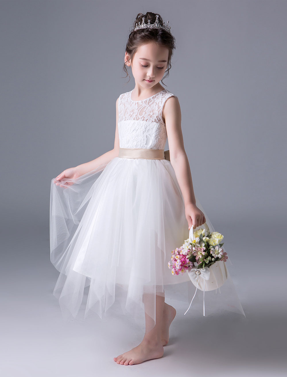 Open Back Flower Girl Dress