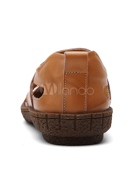cowhide flat sandals