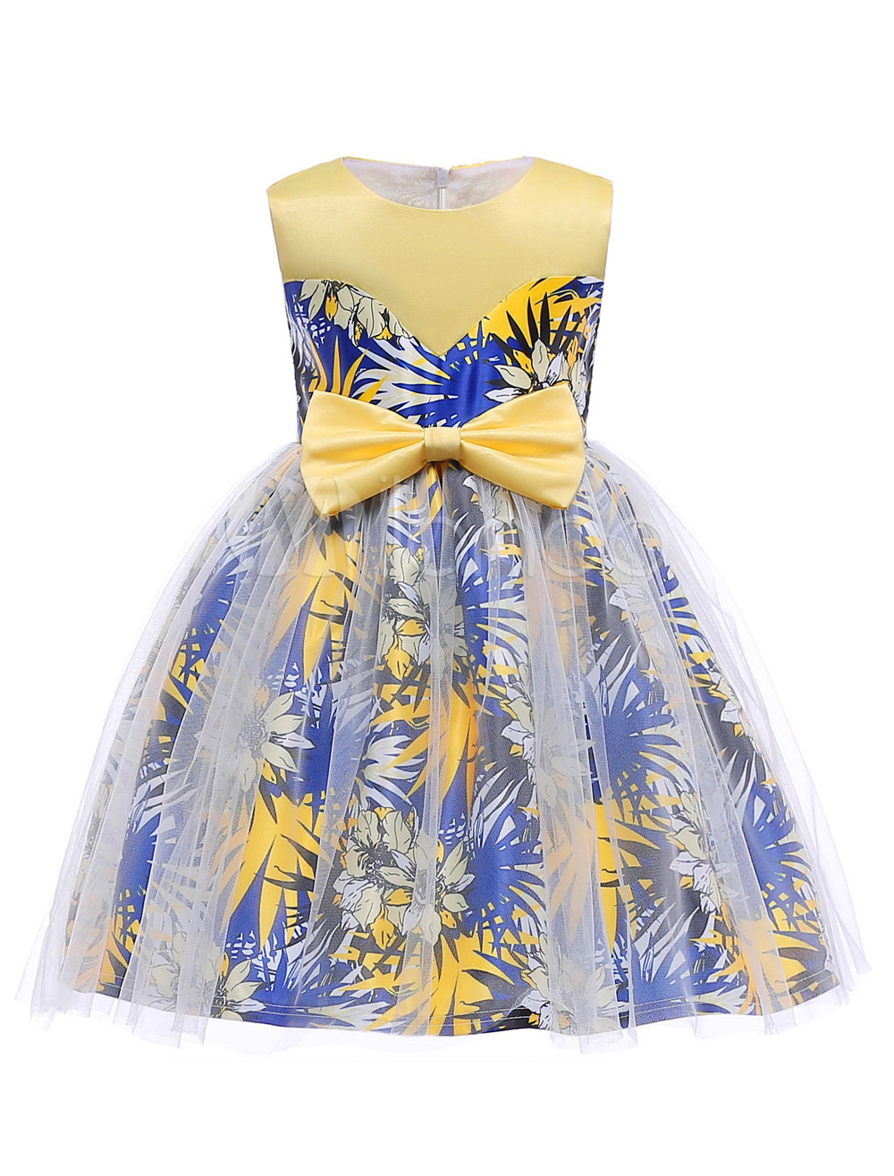 royal blue and yellow flower girl dresses