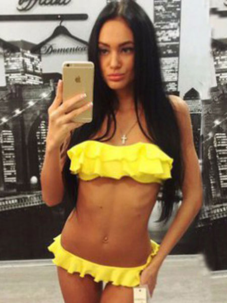 strapless two piece bathing suits