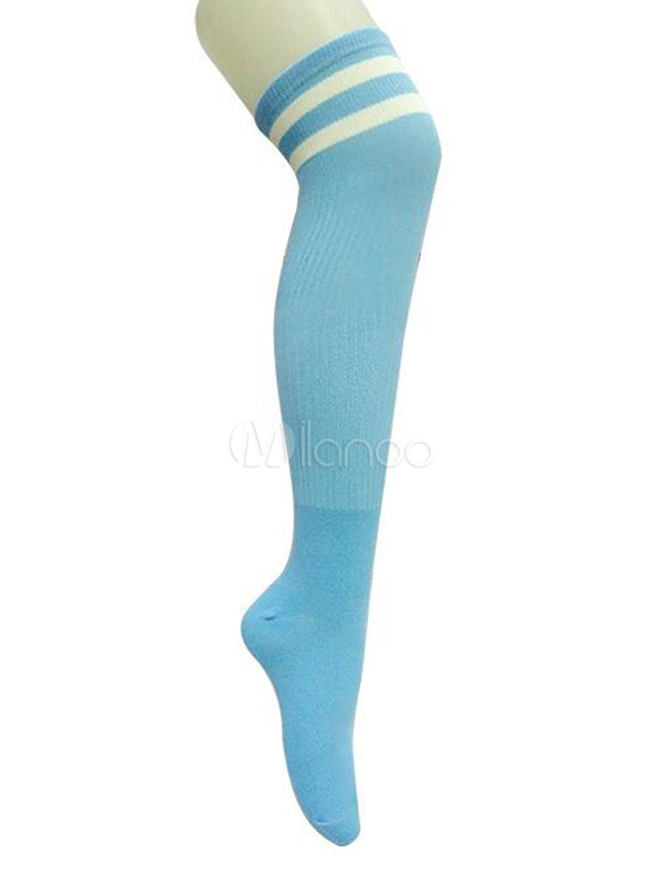 Men Soccer Socks Stripe Over The Knee Athletic Thigh High Sock
