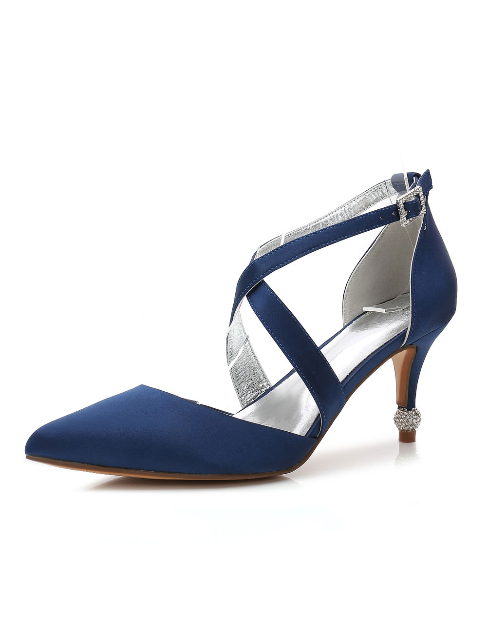 Mother Of The Bride Shoes Satin Pointed Toe Criss Cross