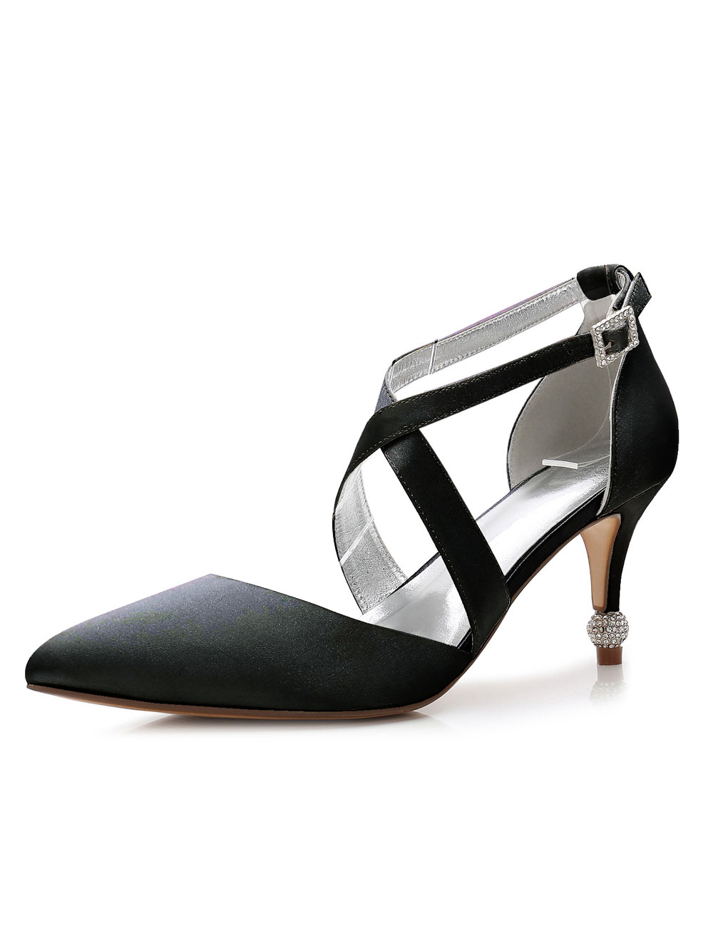 Mother Of The Bride Shoes Satin Pointed Toe Criss Cross