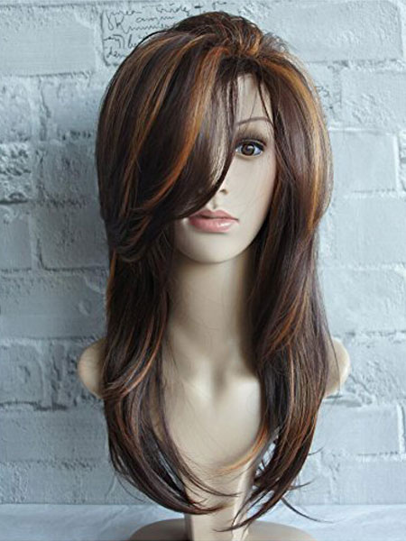 Women Hair Wigs Brazilian Tan Long Spiral Curls Synthetic Wigs