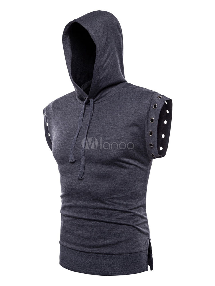 lace up drawstring hoodie mens