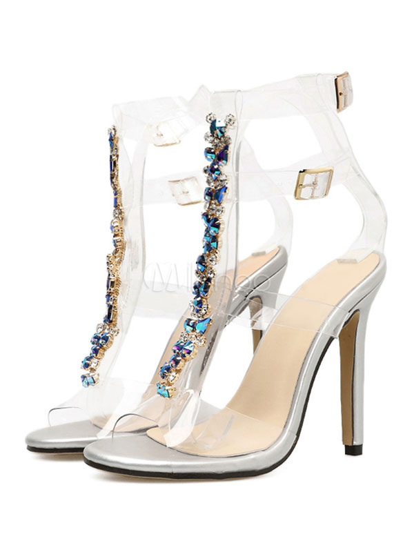 clear gladiator heels