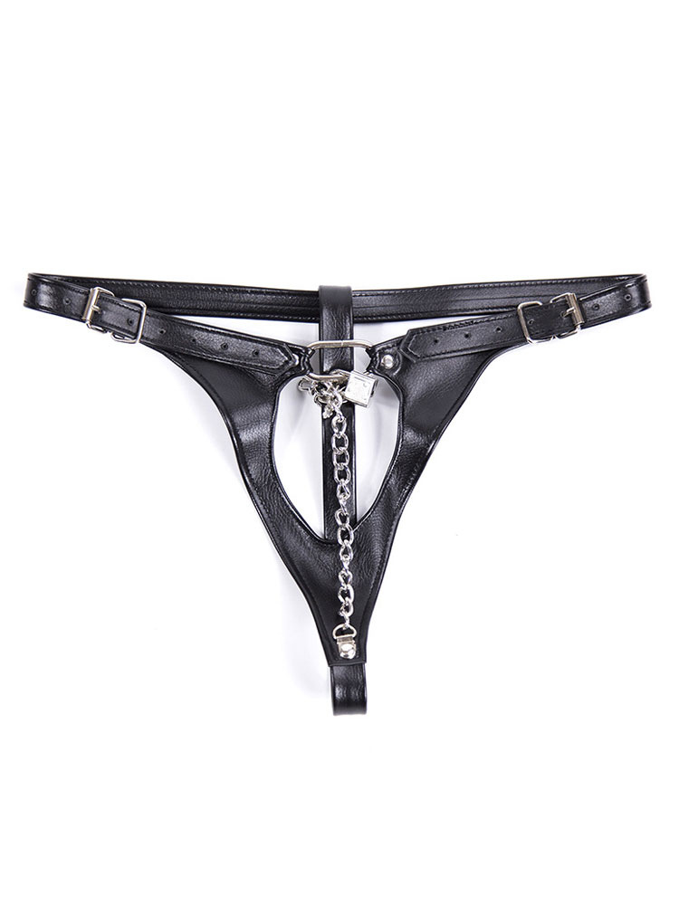 Chastity Belt Women Sexy Faux Leather Female Chains