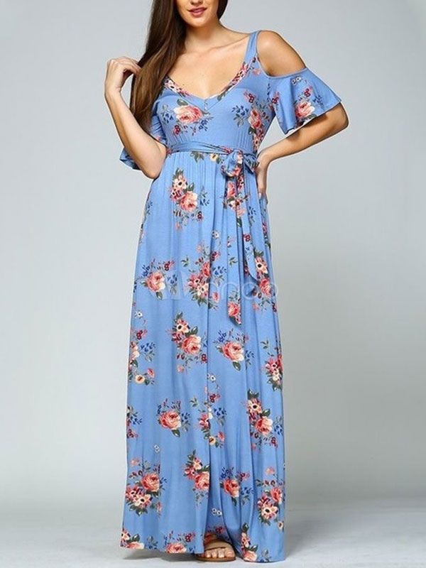 light blue summer maxi dress