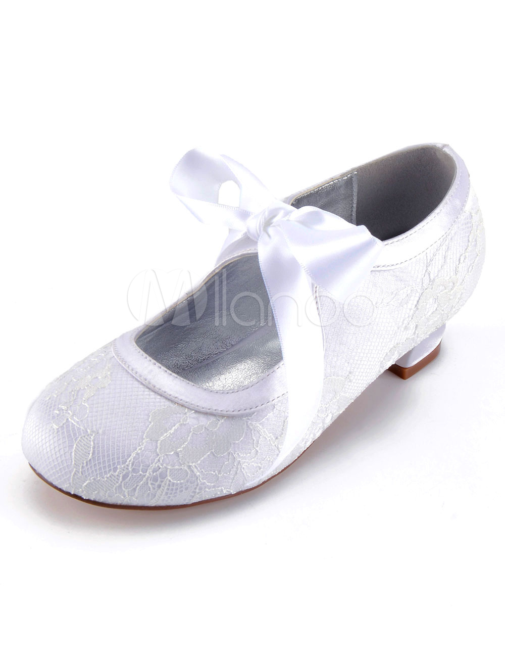 white lace flower girl shoes