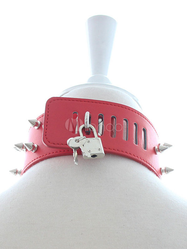 Collier Bondage Rouge En Cuir - Taille 40/42/44, BDSM, Neuf, Sans Marque, Fabriqué En Chine