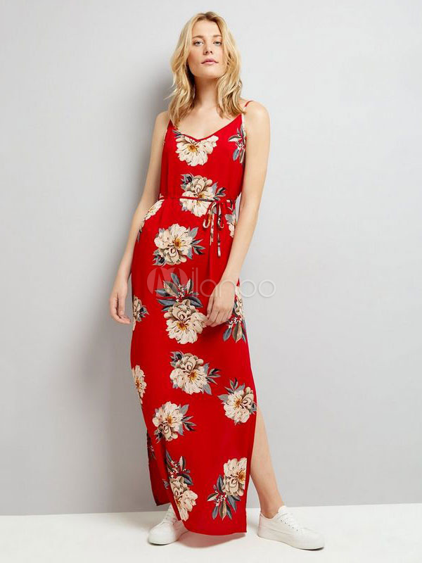 Split Red Dresses