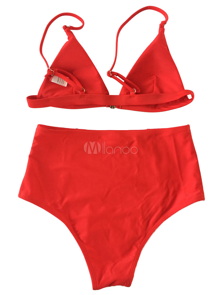 JFAN - Maillot De Bain 2 Pièces Taille Haute | Bikini Push-Up Rembourré | Imprimé Vintage