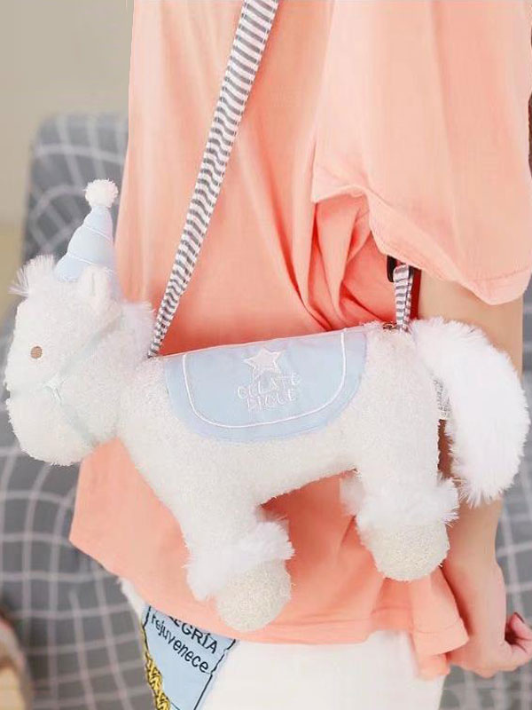 Costumes Lolita | Sweet Lolita Bag Unicorn Plush Light Sky Blue Lolita Shoulder Bag - KW09131