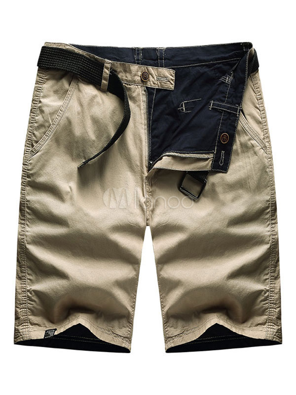 Men Cotton Shorts Pocket Two Sided Wear Capri Shorts Zipper Fly Summer ...