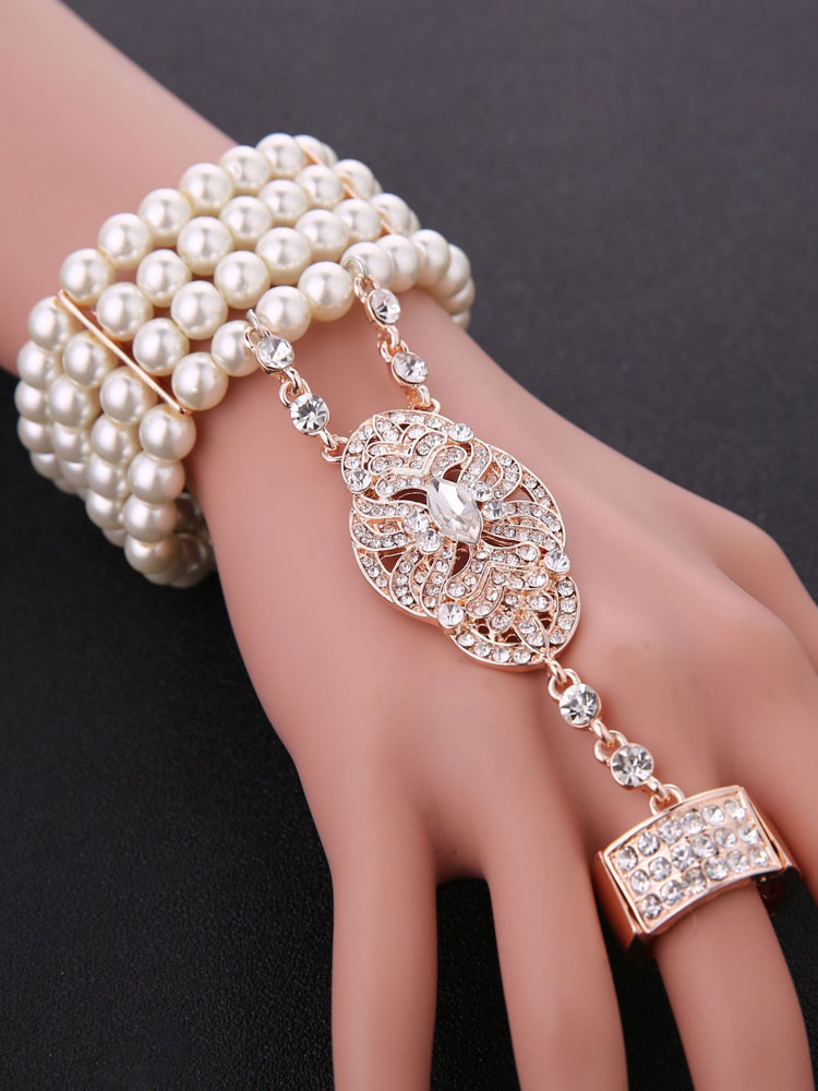 1920s Great Gatsby Costume Accessories Pearls Jewelry Set Vintage Black ...