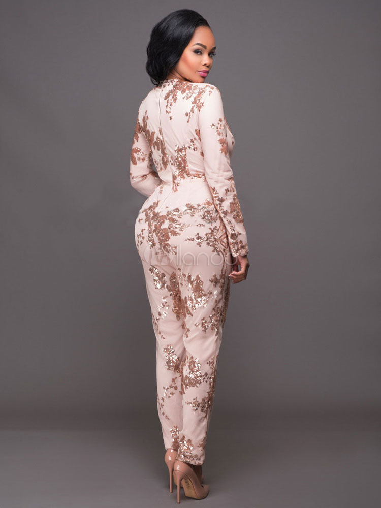 champagne glitter jumpsuit