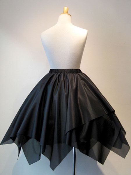 Gothic Lolita SK Ruffle Pleated Irregular Design Black Lolita Skirt ...