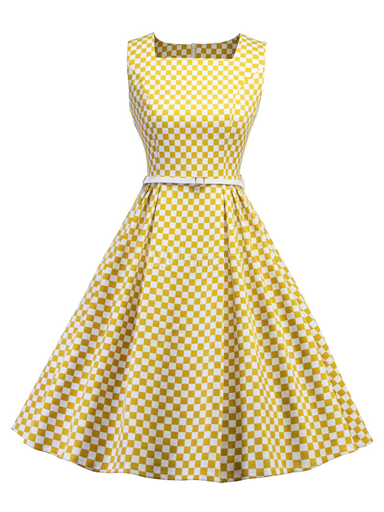 checkered retro dress