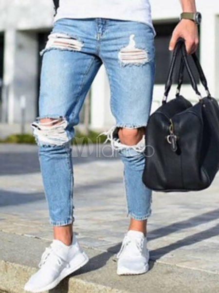 plus size light blue ripped jeans