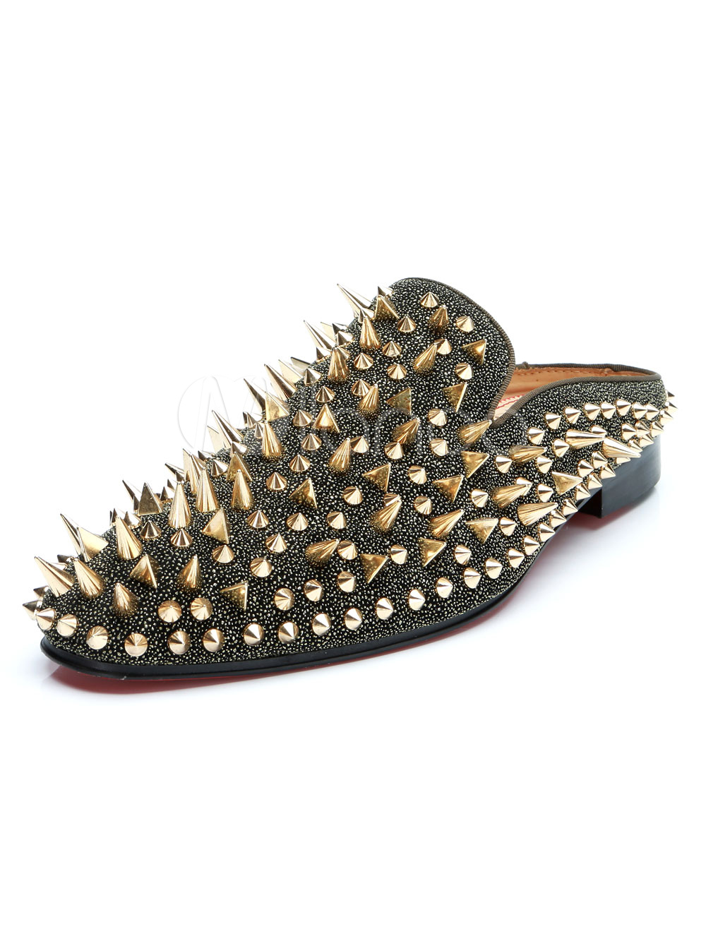 black and gold mens loafers