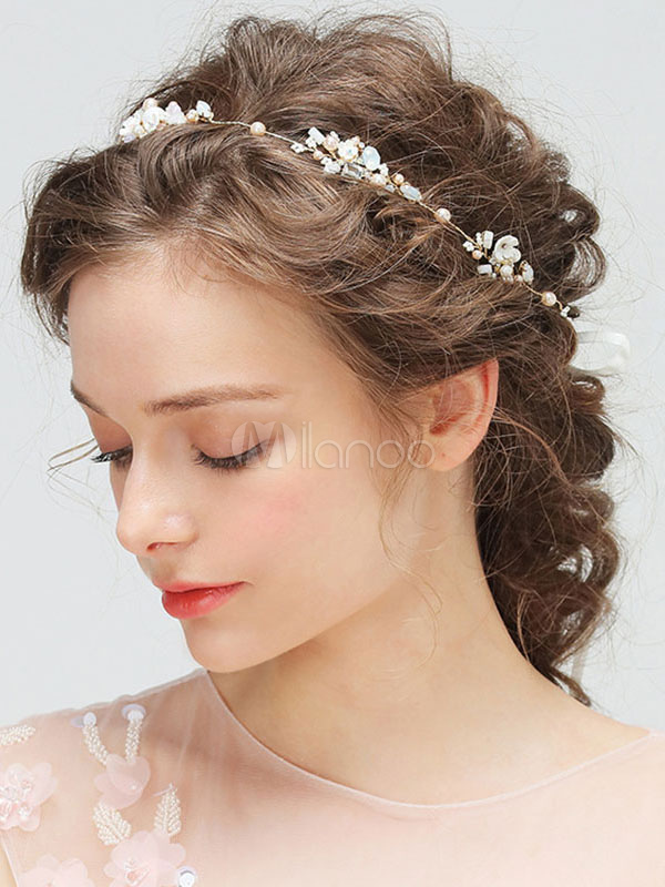 Flower Wedding Headpieces Gold Headdress Alloy Bridal Hair