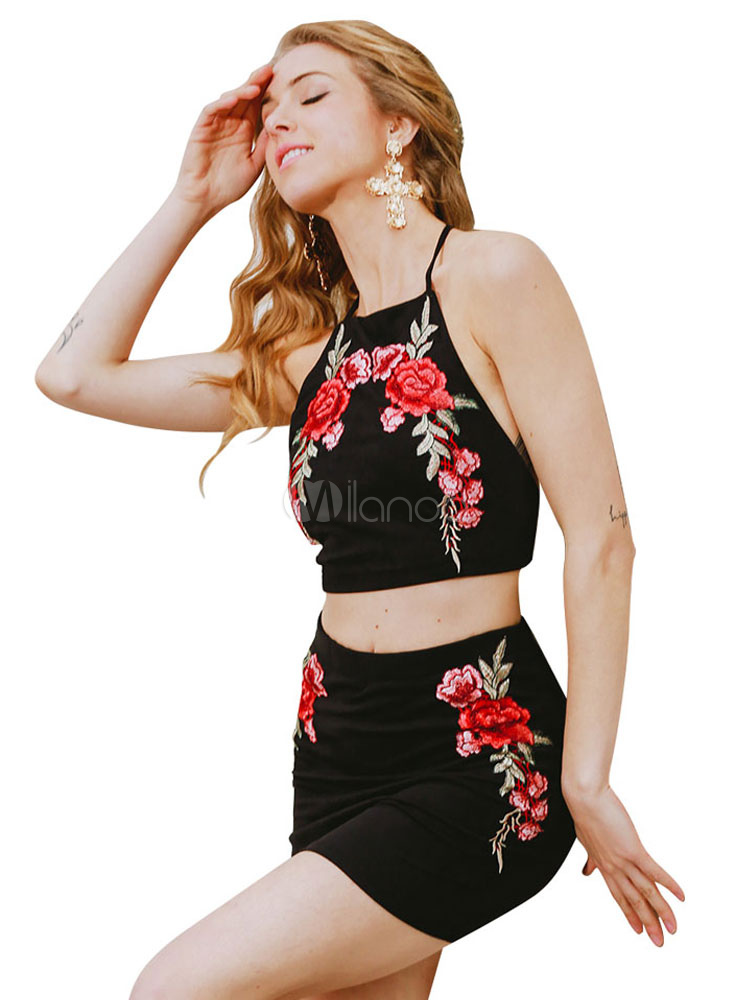mini skirt halter top