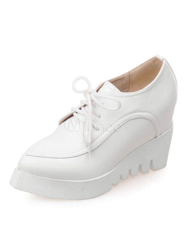 white oxford platform shoes