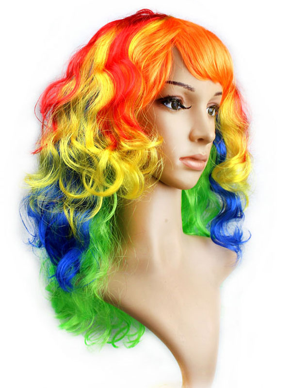 Women's Clothing Accessories | Halloween Hair Wigs White Long Curly Carnival Hair Wigs Women Synthetic Wigs - RT26024