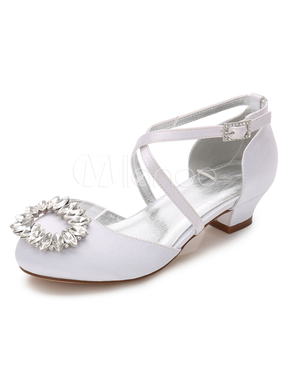 white flower girl shoes