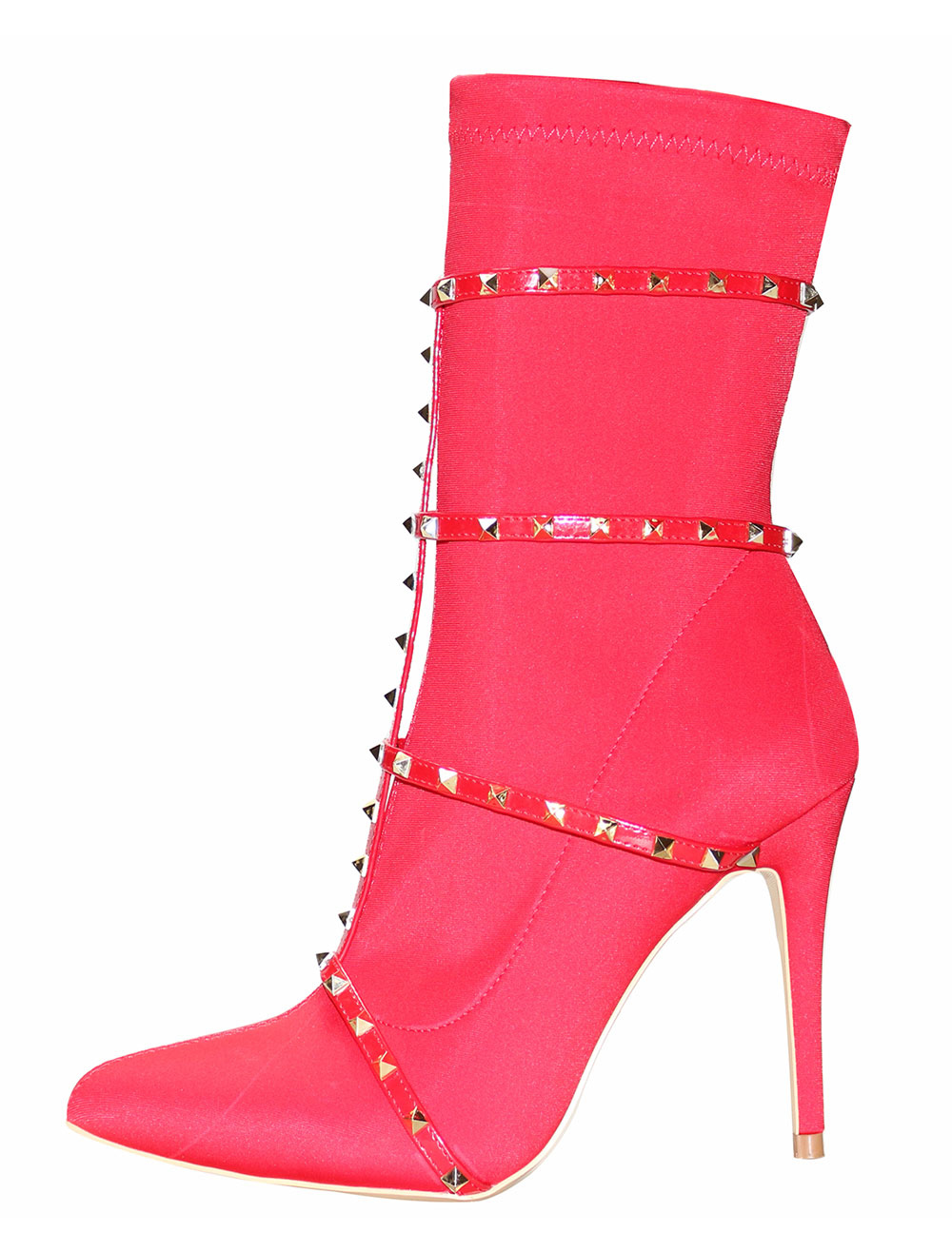 red stretch boots