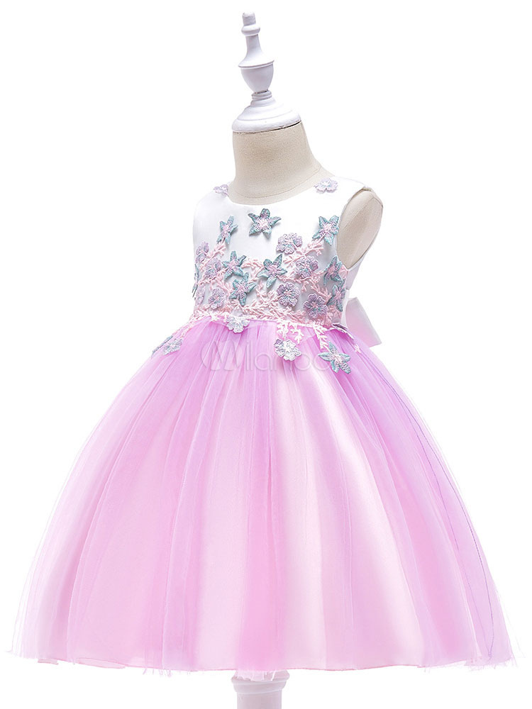 Flower Girl Dresses Lace Applique Kids Tutu Dress A Line Kids Party ...